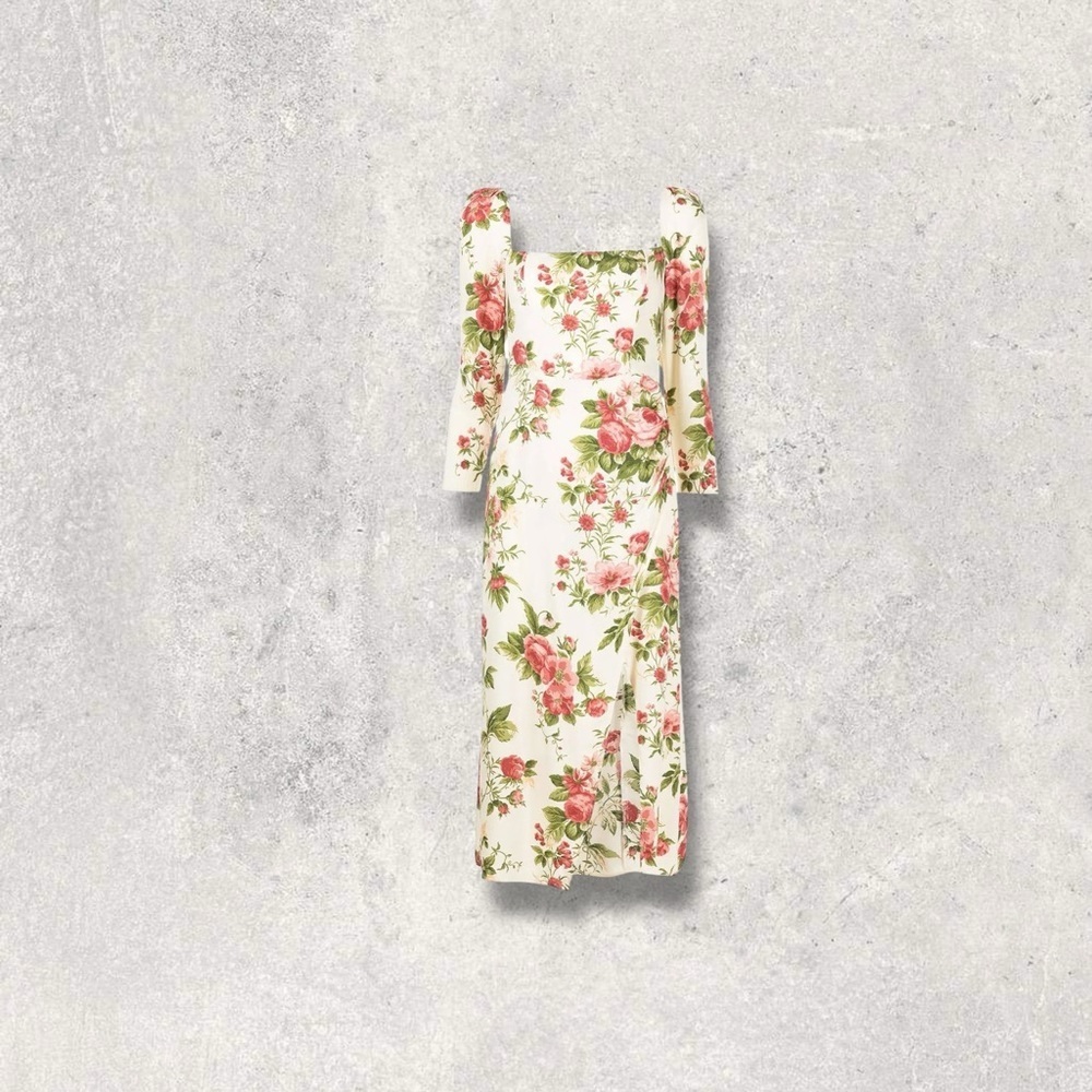 NEW Reformation Hilda Midi Square Neck Dress B50